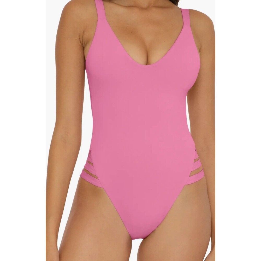 NWT Becca Color Code Leg Inset One-Piece Swimsuit Small‎ Pink